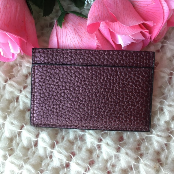 🌟Plum Pebbled Faux Leather Card Holder - Picture 5 of 7